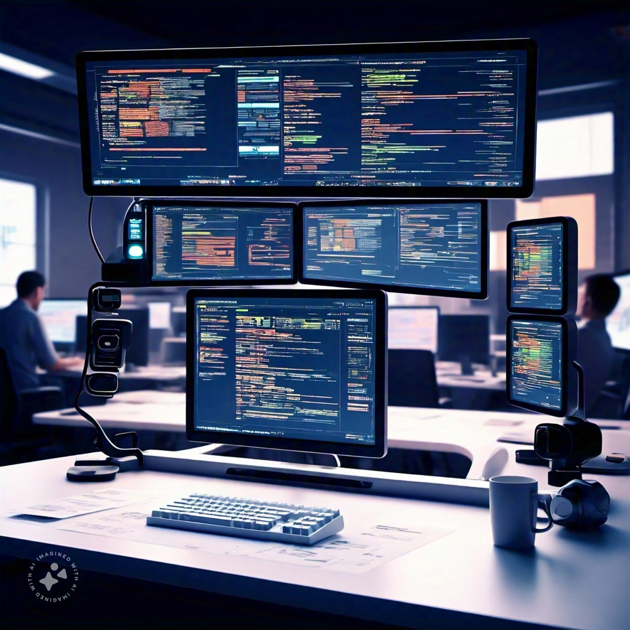 Few Monitors in a stacked arrangement